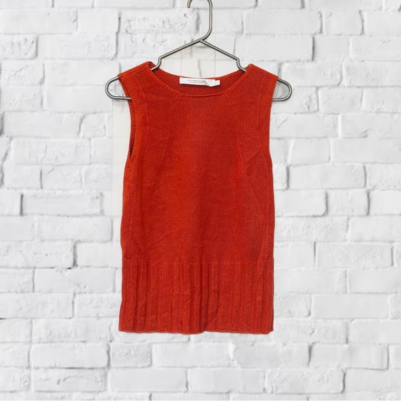 Orange sleeveless knitwear tank- size small - Picture 1 of 6